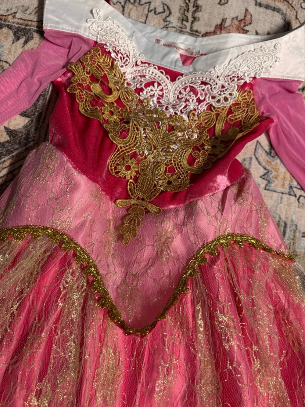 Girls Pink & Gold Princess Costume Dress